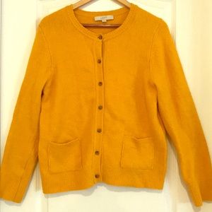 LOFT Chunky Cardigan in Mustard Yellow
